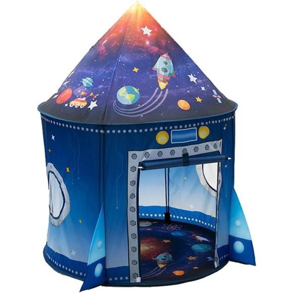 RocketShip Play Tent for Kids,Astronaut Spaceship Space Themed Pretend Playhouse - Picture 1 of 6
